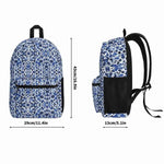 Blue Mosaic Pattern Backpack - Side pocket detail for water bottle or essentials | Our Phoenix Rise