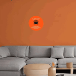 Cancer Zodiac Funny Wood Sign - Hanging above a grey sectional sofa in a living room | Our Phoenix Rise