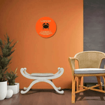 Cancer Zodiac Funny Wood Sign - Angle view showcasing round shape and vibrant orange color | Our Phoenix Rise