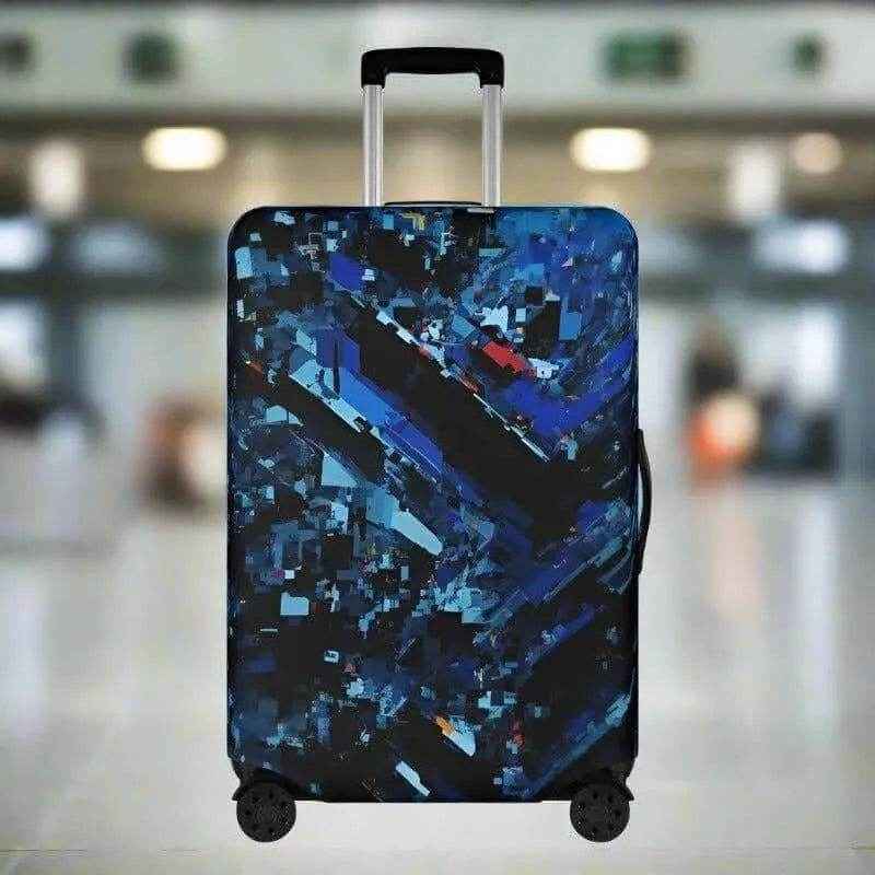 Blue Geometric Protective Luggage Cover