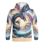 Cosmic Dragon Zip Hoodie - Close-up of dragon head and chest print | Our Phoenix Rise