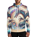 Cosmic Dragon Zip Hoodie - Side view, sleeve detail with dragon scales | Our Phoenix Rise