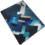 Modern Blue Geometric Area Rug - elevated angled view | Our Phoenix Rise