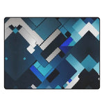 Modern Blue Geometric Area Rug - detailed top down view | Our Phoenix Rise