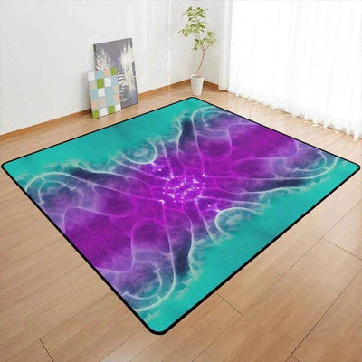 Galactic Radiance Abstract Teal and Purple Rug Main Perspective | Our Phoenix Rise