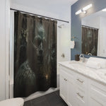 Creepy Skull Monster Shower Curtain texture and hanging details - Detail 16 | Our Phoenix Rise