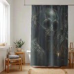 Creepy Skull Monster Shower Curtain dark portrait view - Detail 18 | Our Phoenix Rise