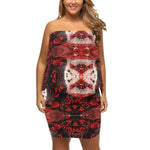 Crimson Splatter Off-the-Shoulder Dress Detailed View 9 | Our Phoenix Rise