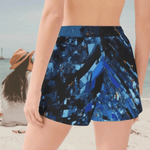 Black Ice Crystal Athletic Shorts - Fabric Texture and Stretch Detail | Our Phoenix Rise