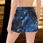 Black Ice Crystal Athletic Shorts - Detailed Blue and Black Design | Our Phoenix Rise