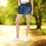 Black Ice Crystal Athletic Shorts - Side Profile Blue Black | Our Phoenix Rise