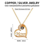 Personalized Mom Photo Necklace - Heart pendant with cubic zirconia accents | Our Phoenix Rise