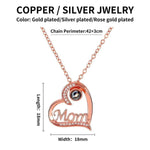 Personalized Mom Photo Necklace - Polished silver finish front angle | Our Phoenix Rise