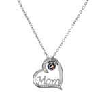Personalized Mom Photo Necklace - Silver heart with Mom engraving | Our Phoenix Rise
