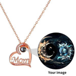 Personalized Mom Photo Necklace - Rose gold finish heart design | Our Phoenix Rise