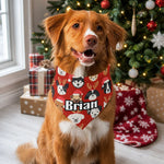 Custom Name Christmas Dog Bandana - Lifestyle Mockup Front View | Our Phoenix Rise