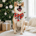 Custom Name Christmas Dog Bandana - Lifestyle Mockup Smiling Dog | Our Phoenix Rise