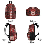 Personalized Red Abstract Backpack - Multi-View Front Bottom Left Right | Our Phoenix Rise