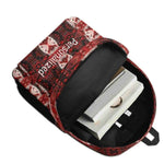 Personalized Red Abstract Backpack - Front Quarter Angle View | Our Phoenix Rise