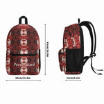 Personalized Red Abstract Backpack - Side Angle View | Our Phoenix Rise