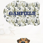 Personalized Floral Pet Feeding Mat - On a light wood floor | Our Phoenix Rise