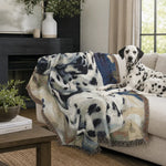 Dalmatian Dog Woven Blanket - Real Dalmatian Dog Sitting Next to Woven Throw | Our Phoenix Rise