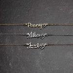 Personalized Script Name Necklace - Multiple custom name examples | Our Phoenix Rise