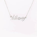 Personalized Script Name Necklace - Milo custom name in silver | Our Phoenix Rise