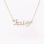 Personalized Script Name Necklace - Izzi custom name and heart detail | Our Phoenix Rise
