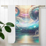Personalized Dragon Towel - Top view of customizable fantasy creature art | Our Phoenix Rise