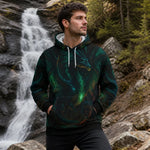 Dark Green Dragon Print Pullover Hoodie - Female Model Front | Our Phoenix Rise