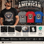 Proud to Be an American T-Shirt - Patriotic Eagle Graphic Detail | Our Phoenix Rise
