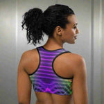 Geometric Gradient Racerback Sports Bra - back view | Our Phoenix Rise