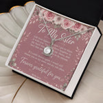 Sentimental Sister Necklace with Card - Angled View in Box - Detail 15 | Our Phoenix Rise