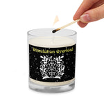 Stimulation Overload Soy Candle - Side view of the minimalist glass jar design | Our Phoenix Rise