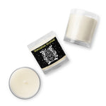 Stimulation Overload Soy Candle - Angled view showing smooth white soy wax and cotton wick | Our Phoenix Rise