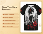 Personalized Gothic Rose Graphic Tee - Quality and Care Features | Our Phoenix Rise