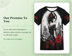 Personalized Gothic Rose Graphic Tee - Satisfaction and Quality Promise | Our Phoenix Rise