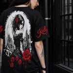 Personalized Gothic Rose Graphic Tee - Flat Lay Black XS-6XL - Detail 16 | Our Phoenix Rise