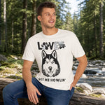 Husky Got Me Howlin' T-Shirt - Lifestyle Dog Walking View | Our Phoenix Rise