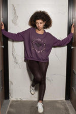 Lunar Phases Moth Purple Sweatshirt