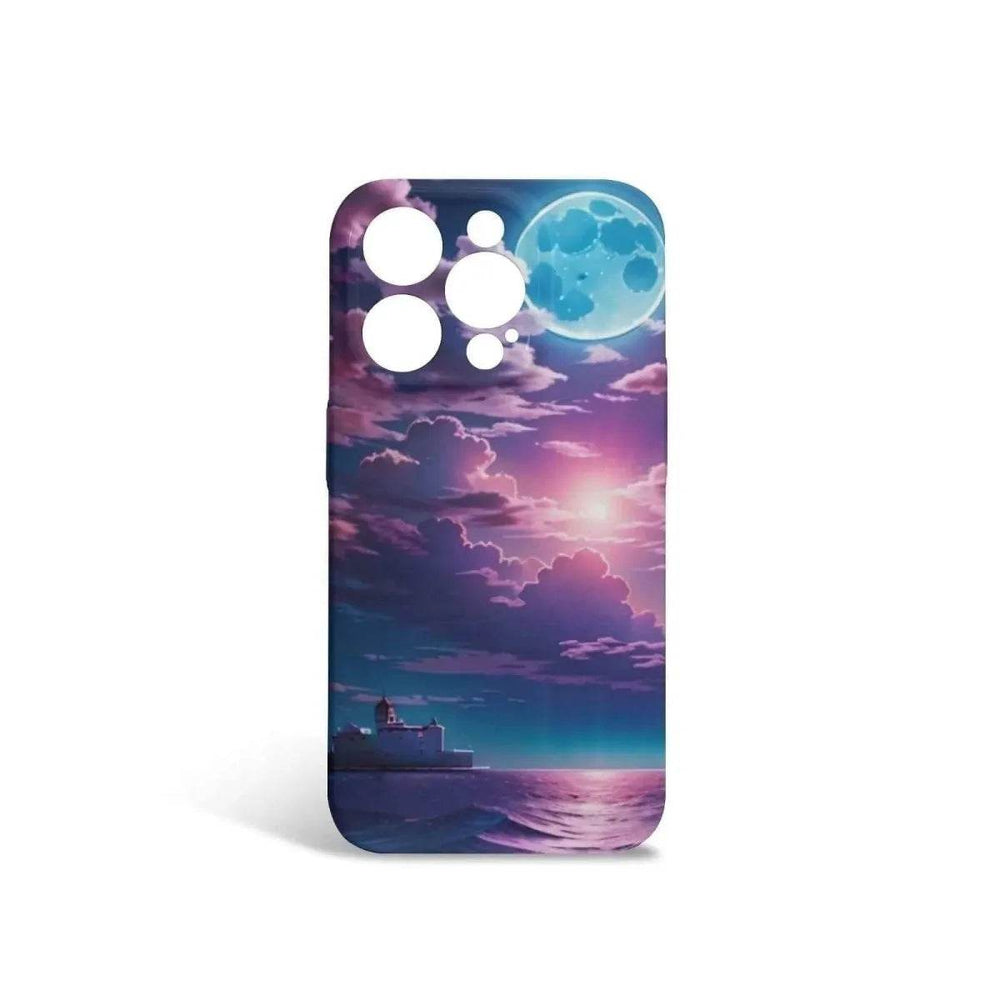 Purple Sunset Moon iPhone Case Shockproof