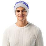 Blue Snowflake Knitted Beanie Soft Winter Hat - Side View | Our Phoenix Rise