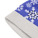 Blue Snowflake Knitted Beanie Soft Winter Hat - On Model View | Our Phoenix Rise