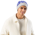 Blue Snowflake Knitted Beanie Soft Winter Hat - Back View | Our Phoenix Rise