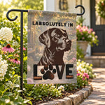 Chocolate Lab Garden Flag - Sunlit Mockup | Our Phoenix Rise