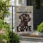 Chocolate Lab Garden Flag - Lifestyle Mockup 2 | Our Phoenix Rise