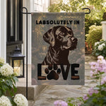Chocolate Lab Garden Flag - Lifestyle Mockup 1 | Our Phoenix Rise