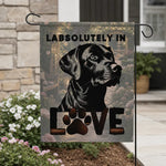 Black Lab Garden Flag - Alternate Lifestyle View | Our Phoenix Rise