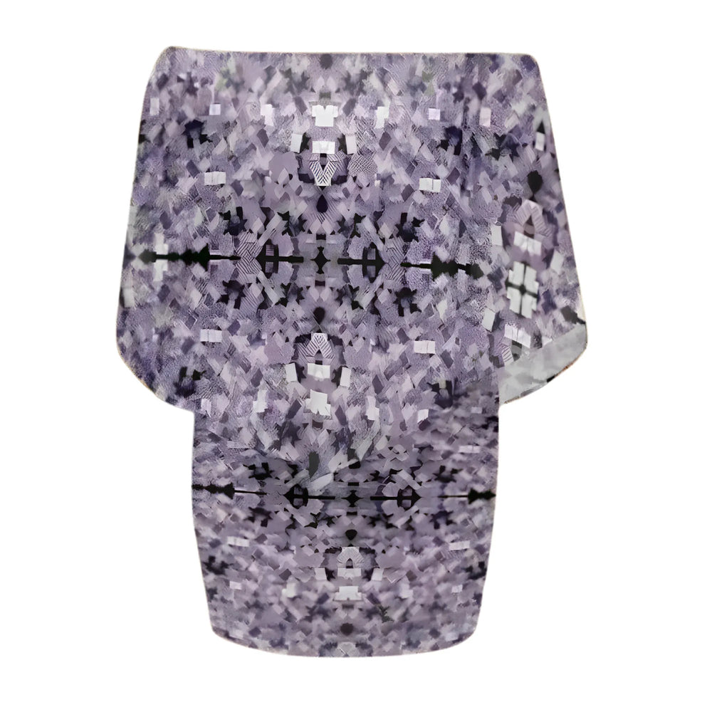 Lavender Abstract Print Wrap Dress